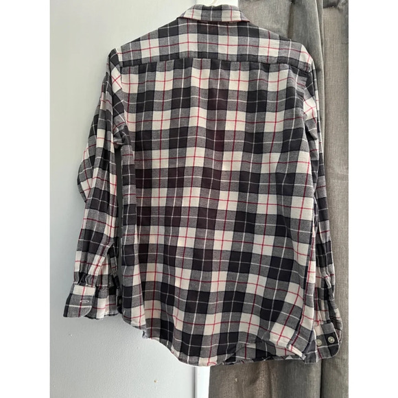 JOHN ashford plaid button up white, black, red- size small - Picture 3 of 4
